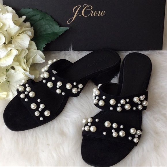 J. Crew Shoes - J. Crew Suede and Pearl Slide Sandal